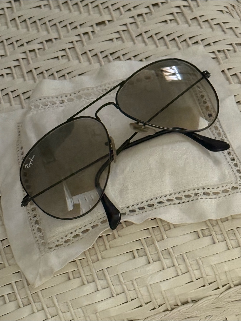Ray-Ban Aviator Sunglasses in Black with Gray Lenses